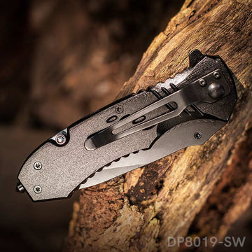 Engraved Tactical Folding Pocket Knife Spring Assisted With Ergonomic Wood Handle - Dispatch Outdoor Life
